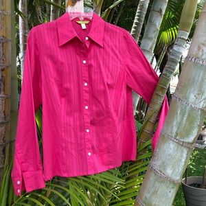 Sigrid Olsen Fuchsia button down shirt
